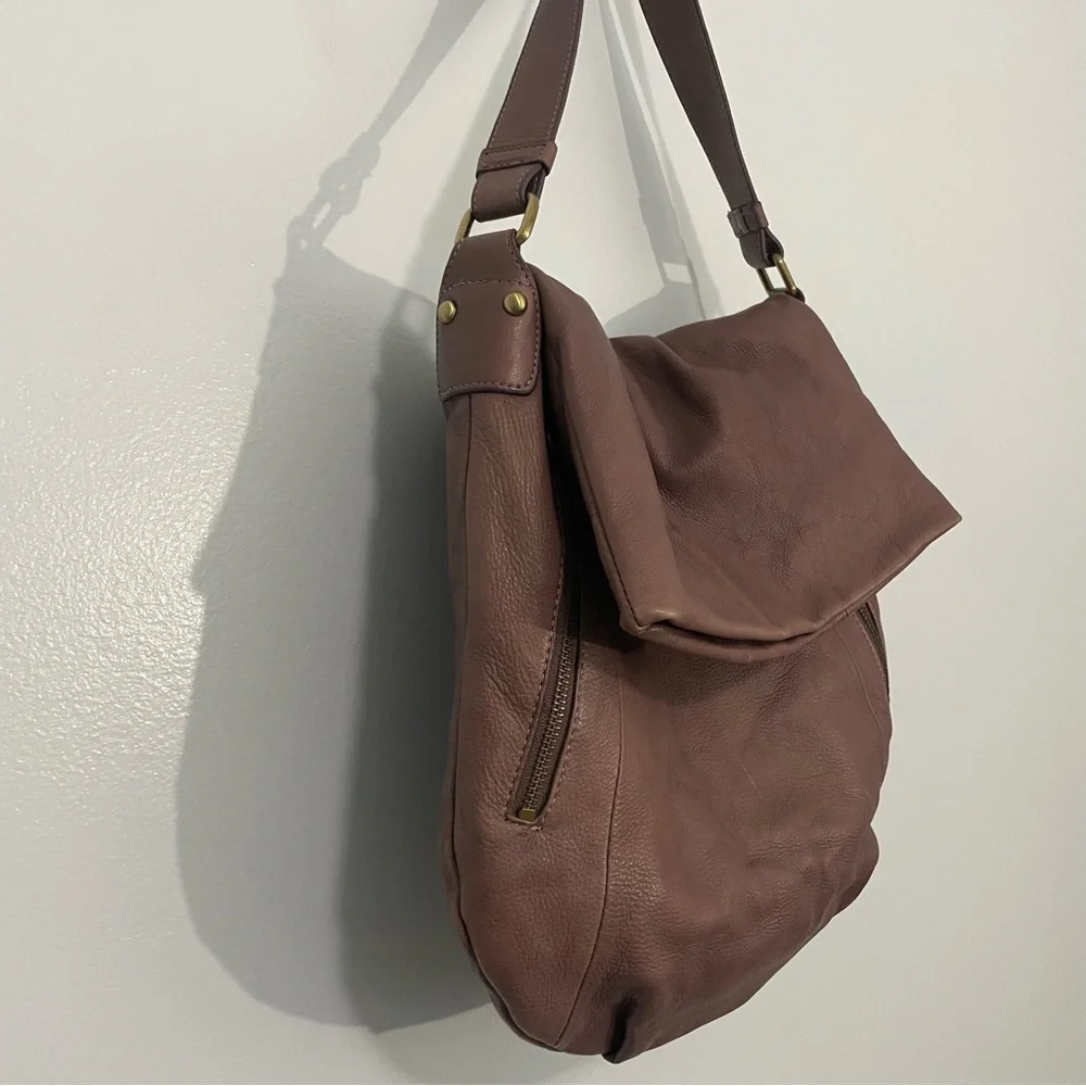 Christopher Kon Muave Leather Slouch Shoulder Bag